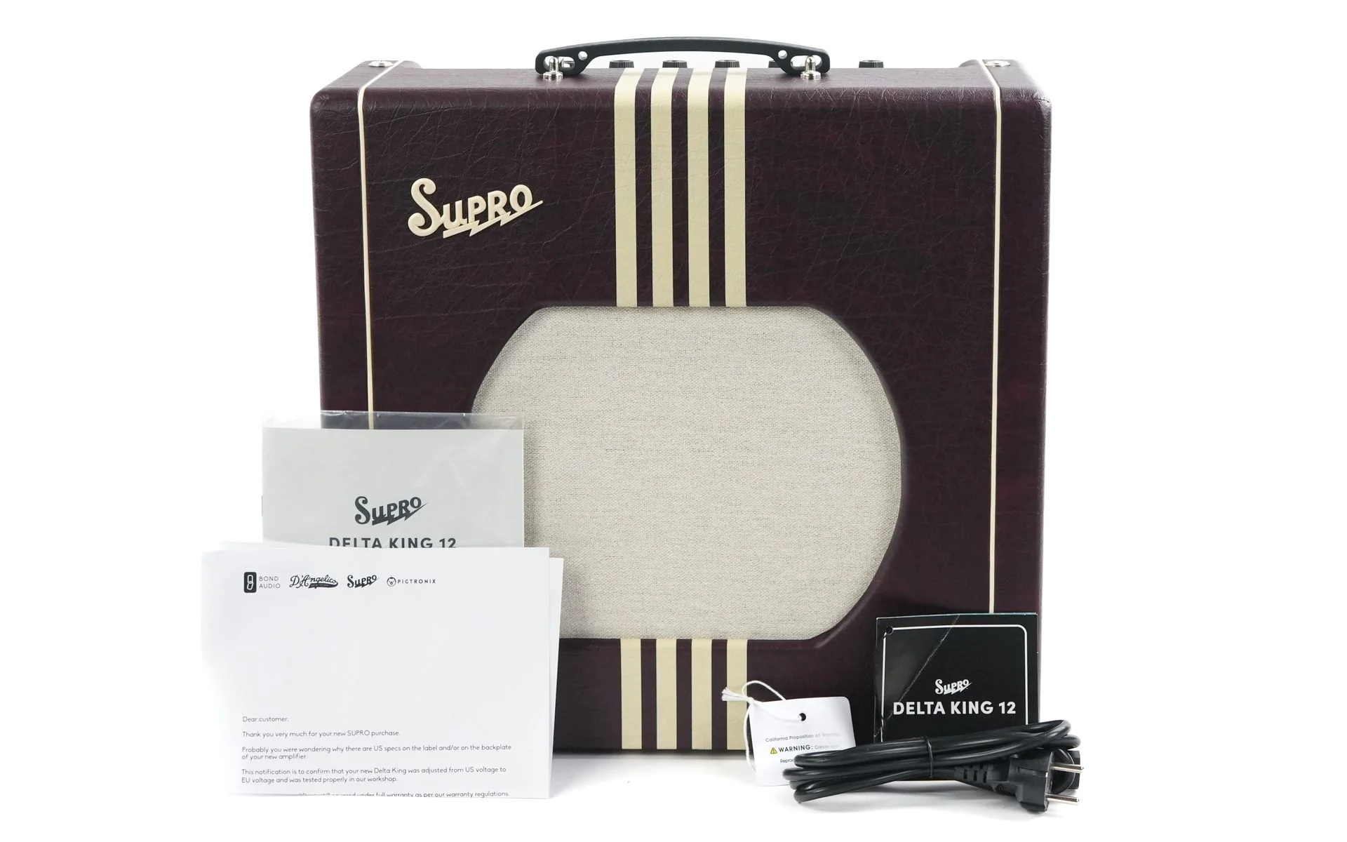 Supro Delta King 12 Burgundy White - Image 2