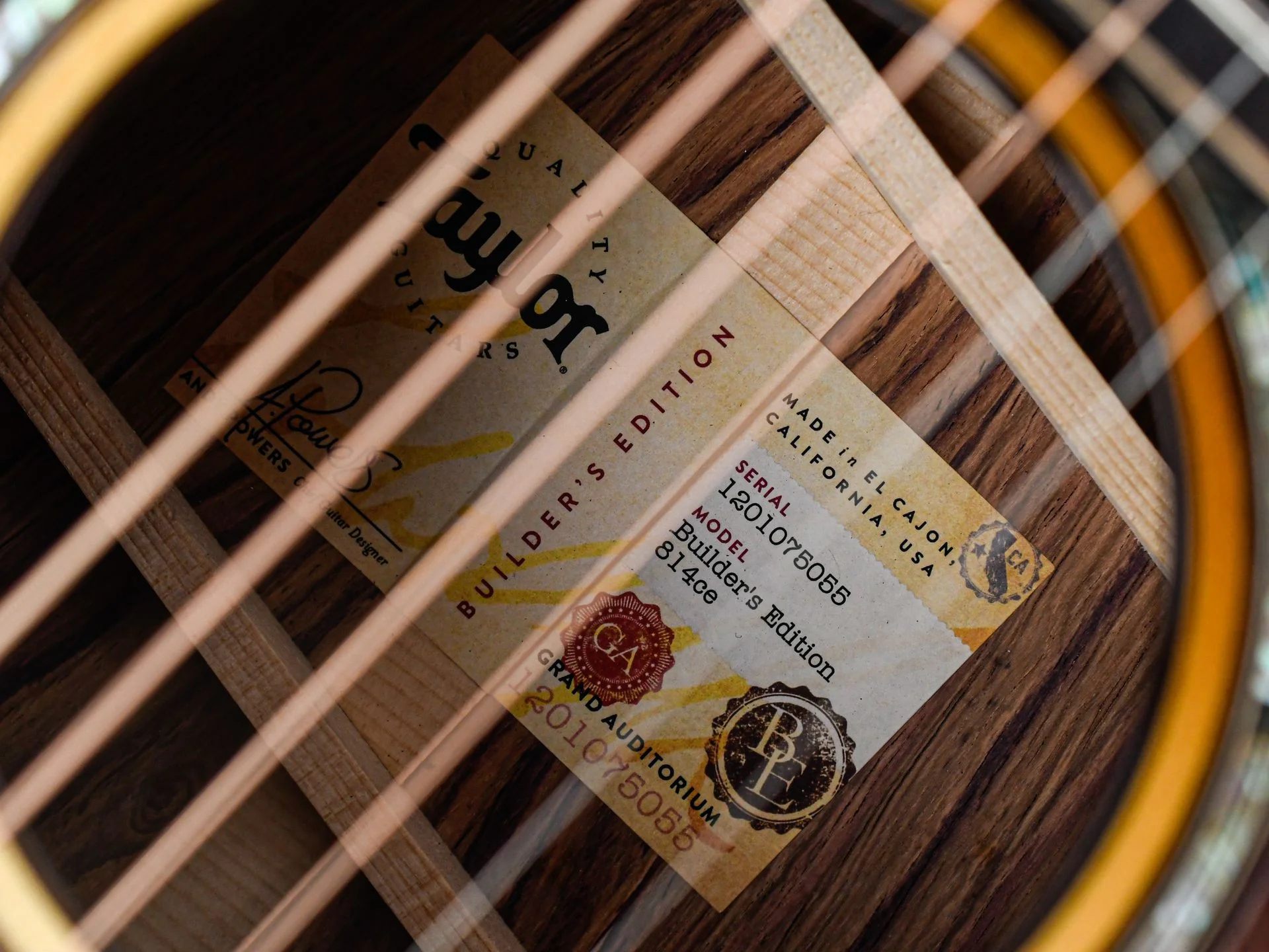 Taylor 814ce Builders Edition Honduran Rosewood Adirondack Shaded Edge Burst - Image 11