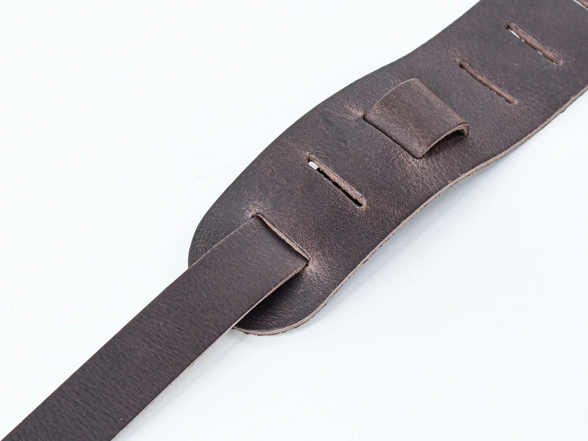 TFOA Leather Guitar Strap Dark Brown - Image 3