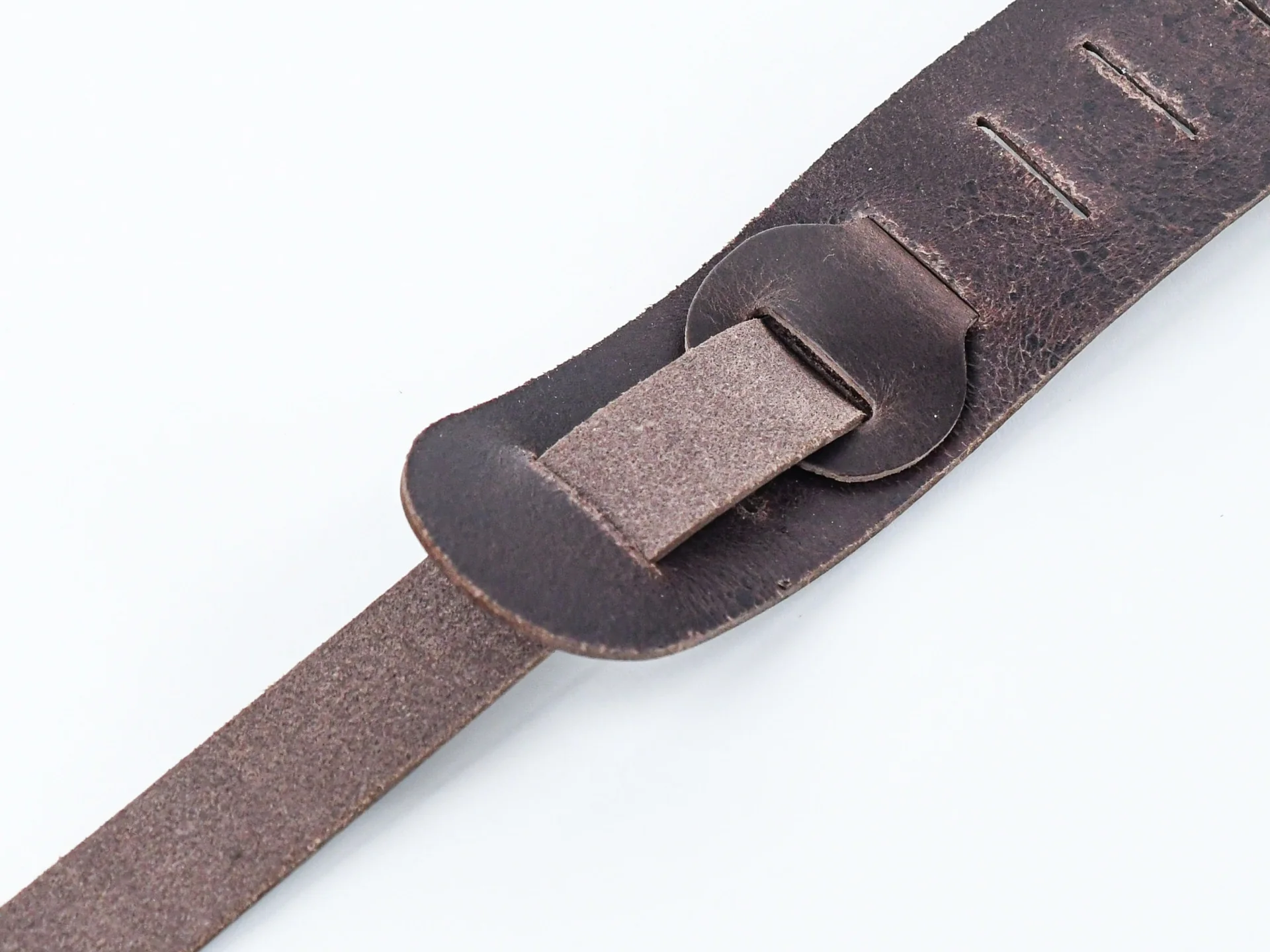 TFOA Leather Guitar Strap Dark Brown - Image 4