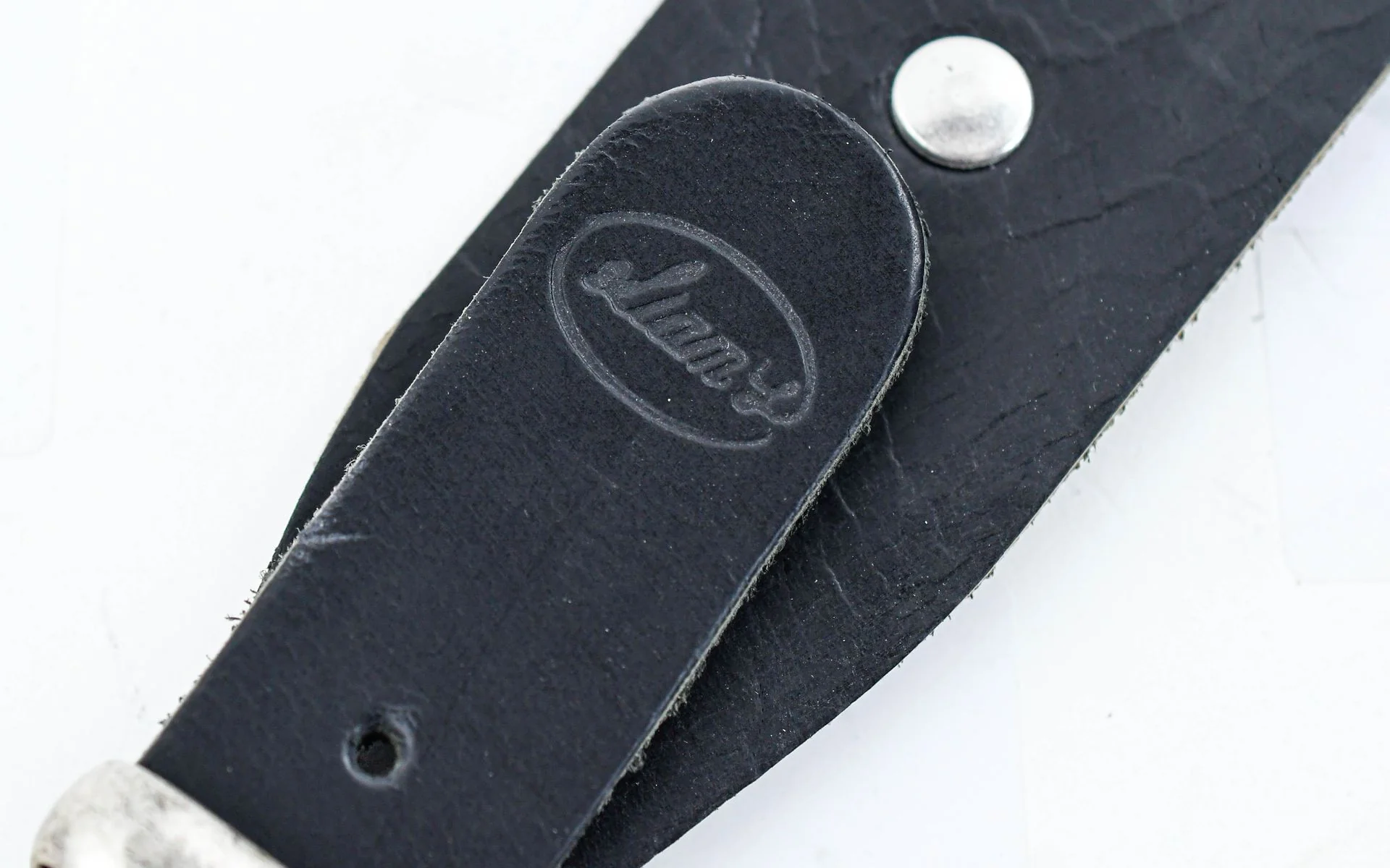 TFOA Liam's Nails and Leather Guitar Strap Black - Image 3